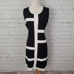 𝅺parkhurst Ribbed Dress Black White M